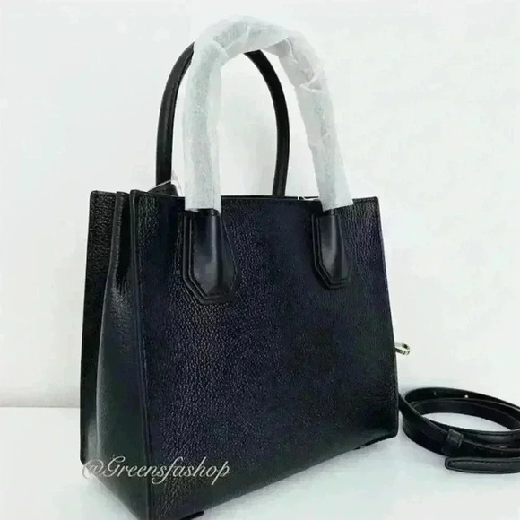 Michael Kors purse Mercer messenger crossbody black leather shoulder bag - Picture 3 of 7